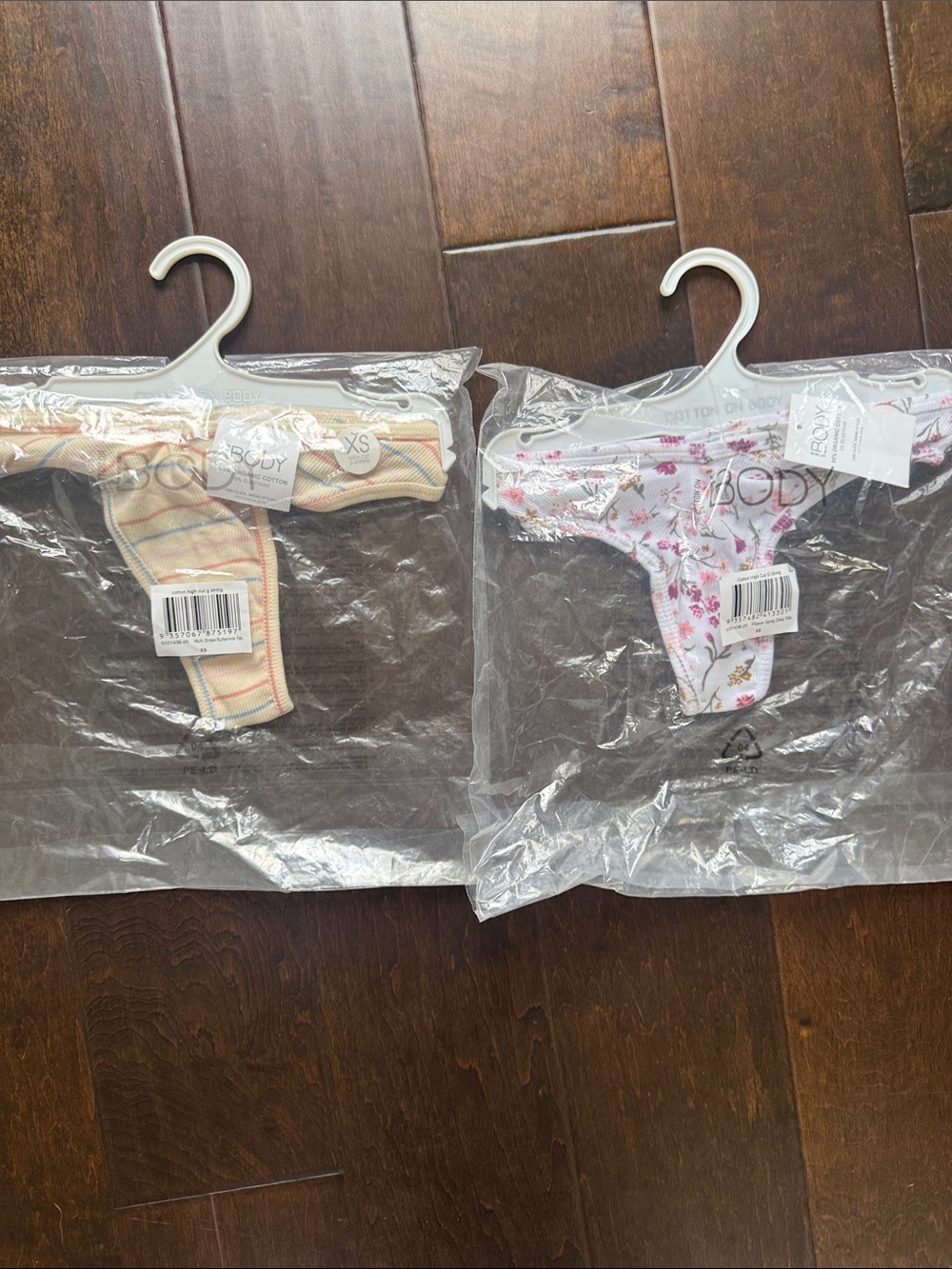 Cotton On high cut g string Underwear Set - Pink Floral & Cream Stripe